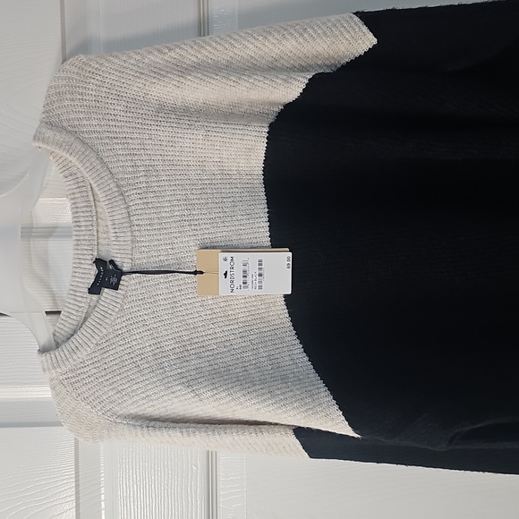 NWT Halogen Colorblock Stripe Long Sleeve Sweater XL Rich Black - Picture 10 of 14